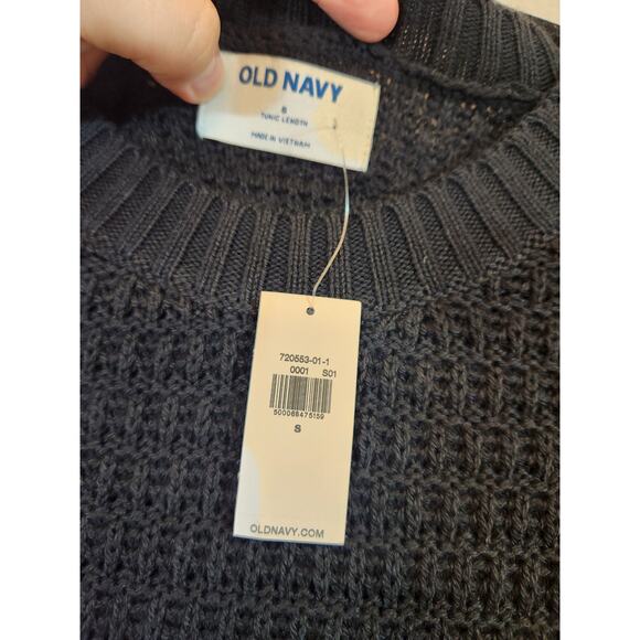 Old Navy Women's Black Tunic Length Sweater Comfortable Knit Crewneck Size Small - Picture 4 of 7
